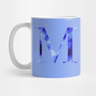 Watercolor Letter M Vibrant Blue Mug